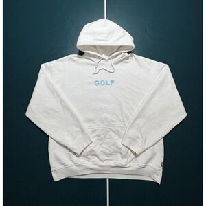 GOLF Wang 3D Logo Hoodie Sweatshirt Men's Size‎ XL White Blue Embroidered